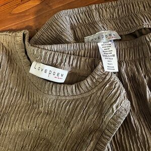 Love Poem Textured Brown Top and Pants Set